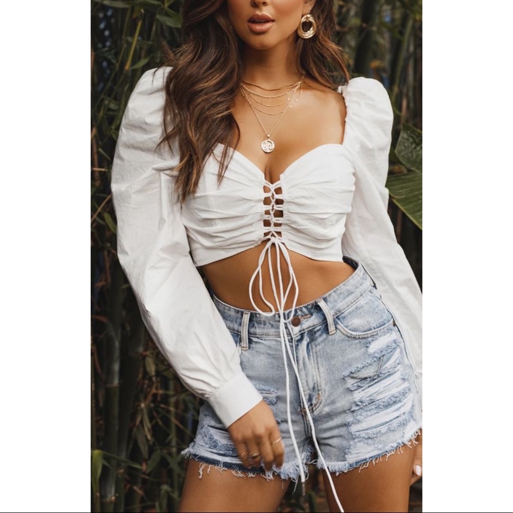Lace-Up Crop Top